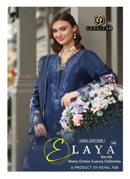 Elaya Vol 4 By Keval Lawn Cotton Printed Pakistani Dress Material